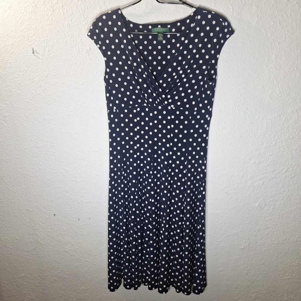 Navy Polka Dot Dress
